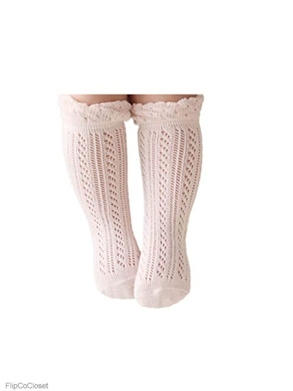 Baby Girls Knee High Socks Cotton Hollow Out Anti-Skid Knit Stockings 6-24